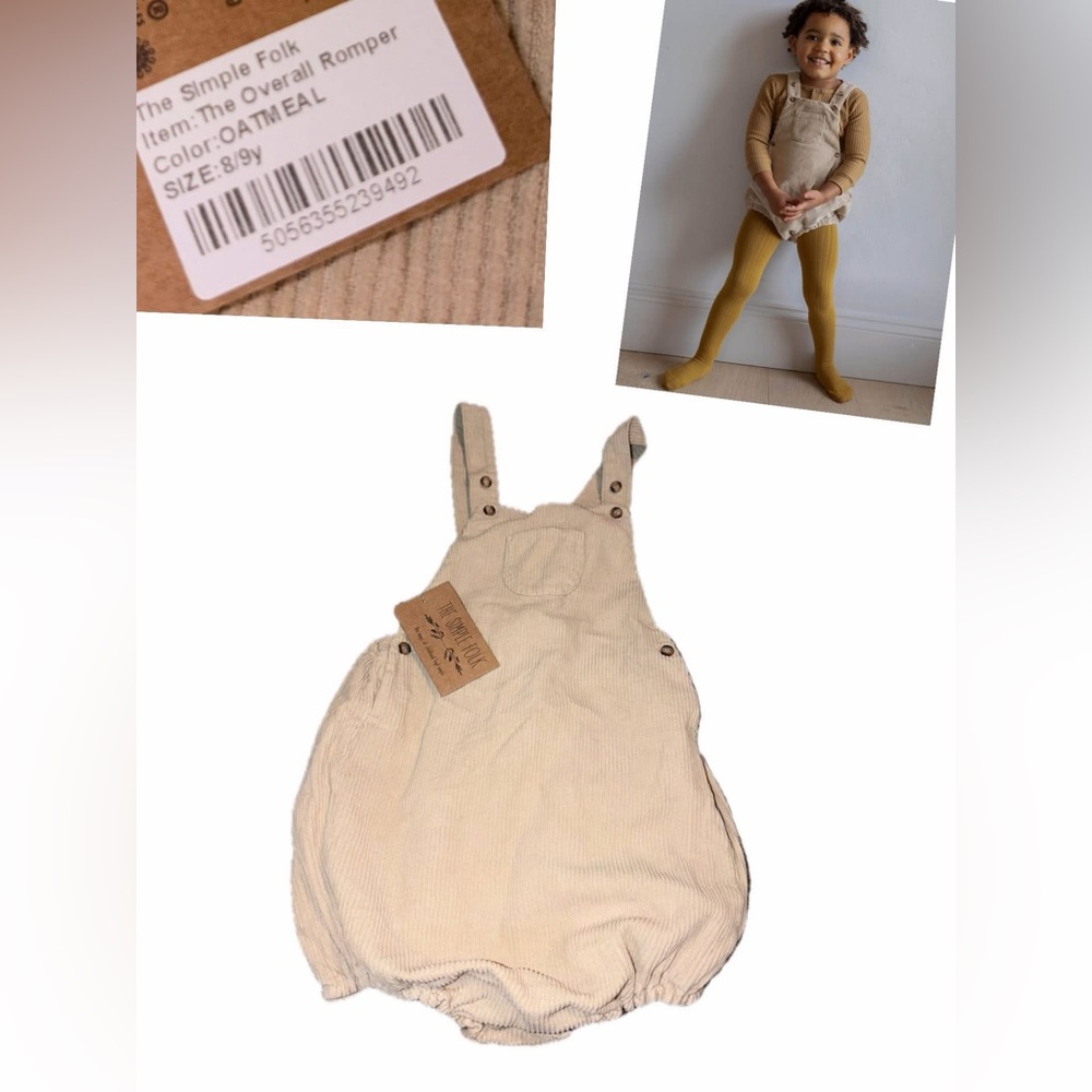 The simple folk 8/9 THE OVERALL ROMPER KIDS